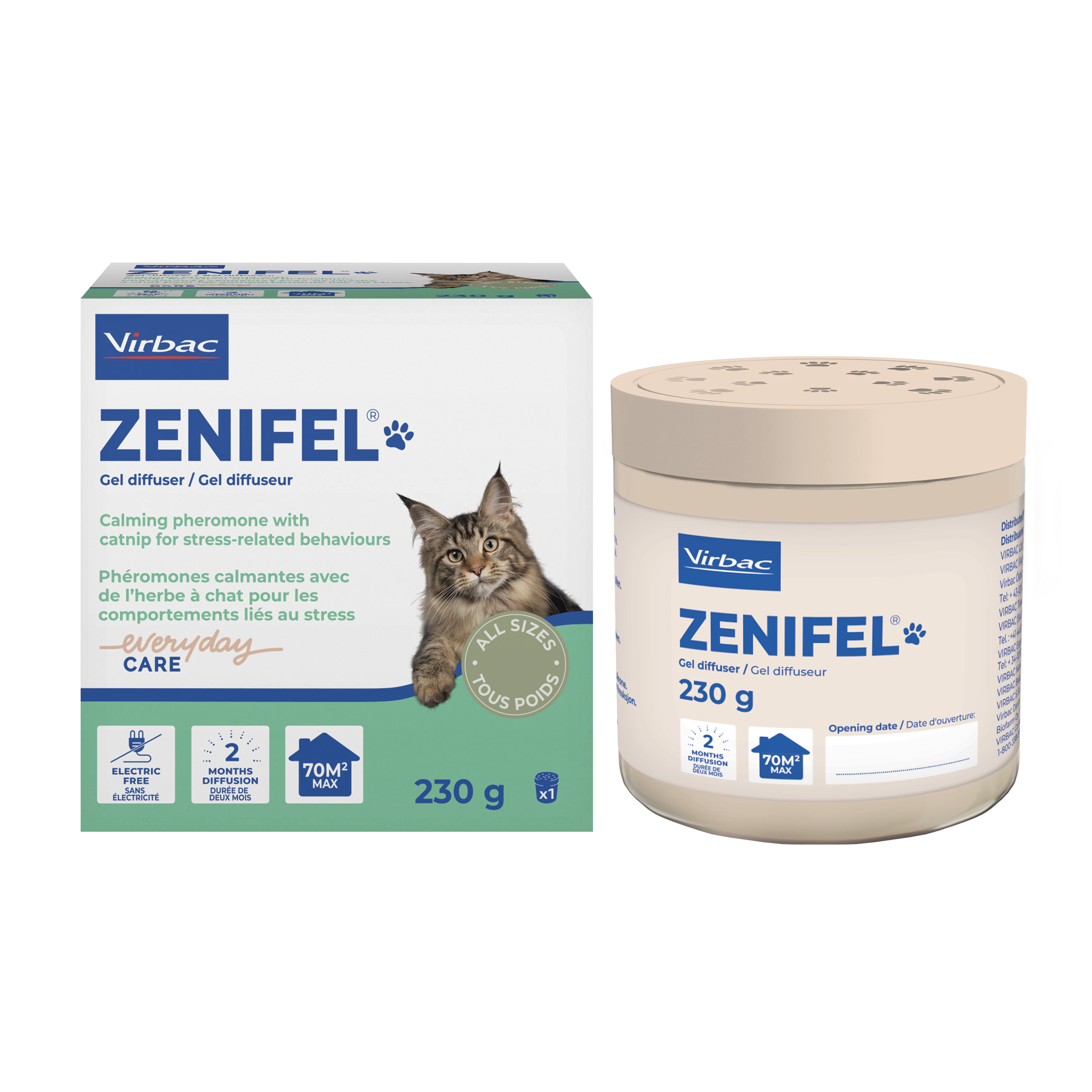 Virbac Zenifel Anti-Stress Gel Diffuser voor Katten 230g Virbac