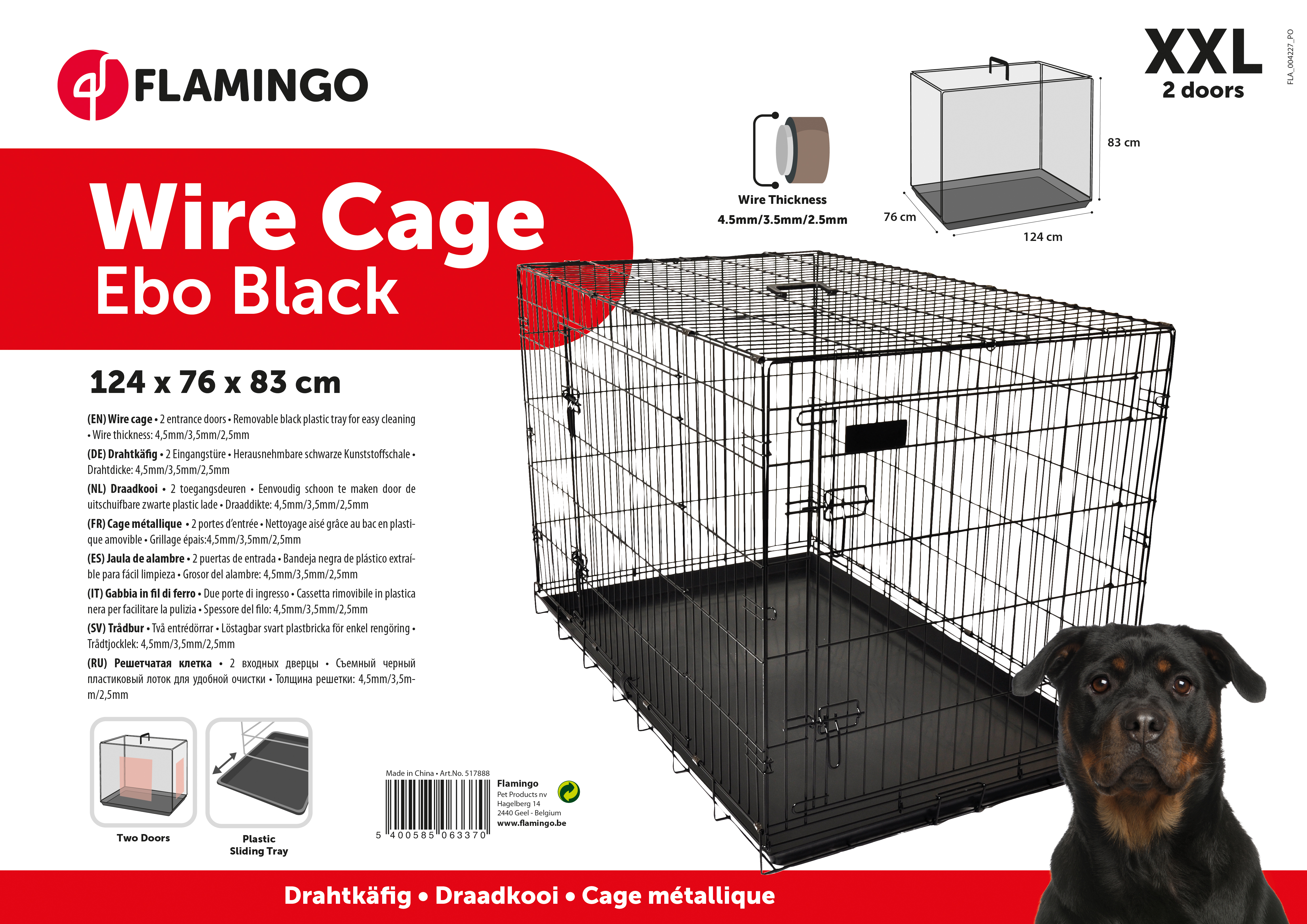 Cage animal XXL noir