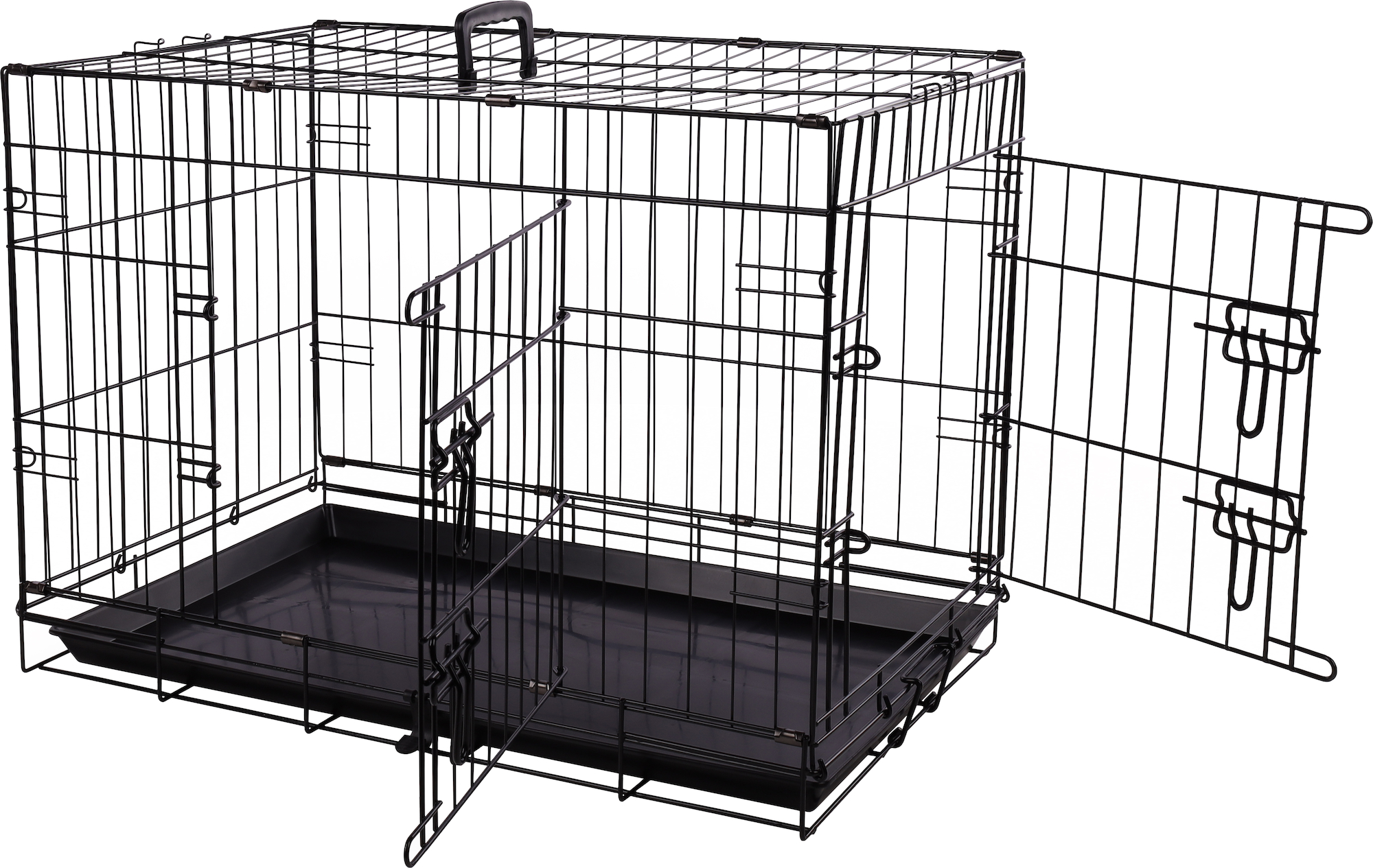Cage Pour Chien Ebo Noir XXL 124x76x83cm - Cage en métal Chien - Logement  et couchage Flamingo