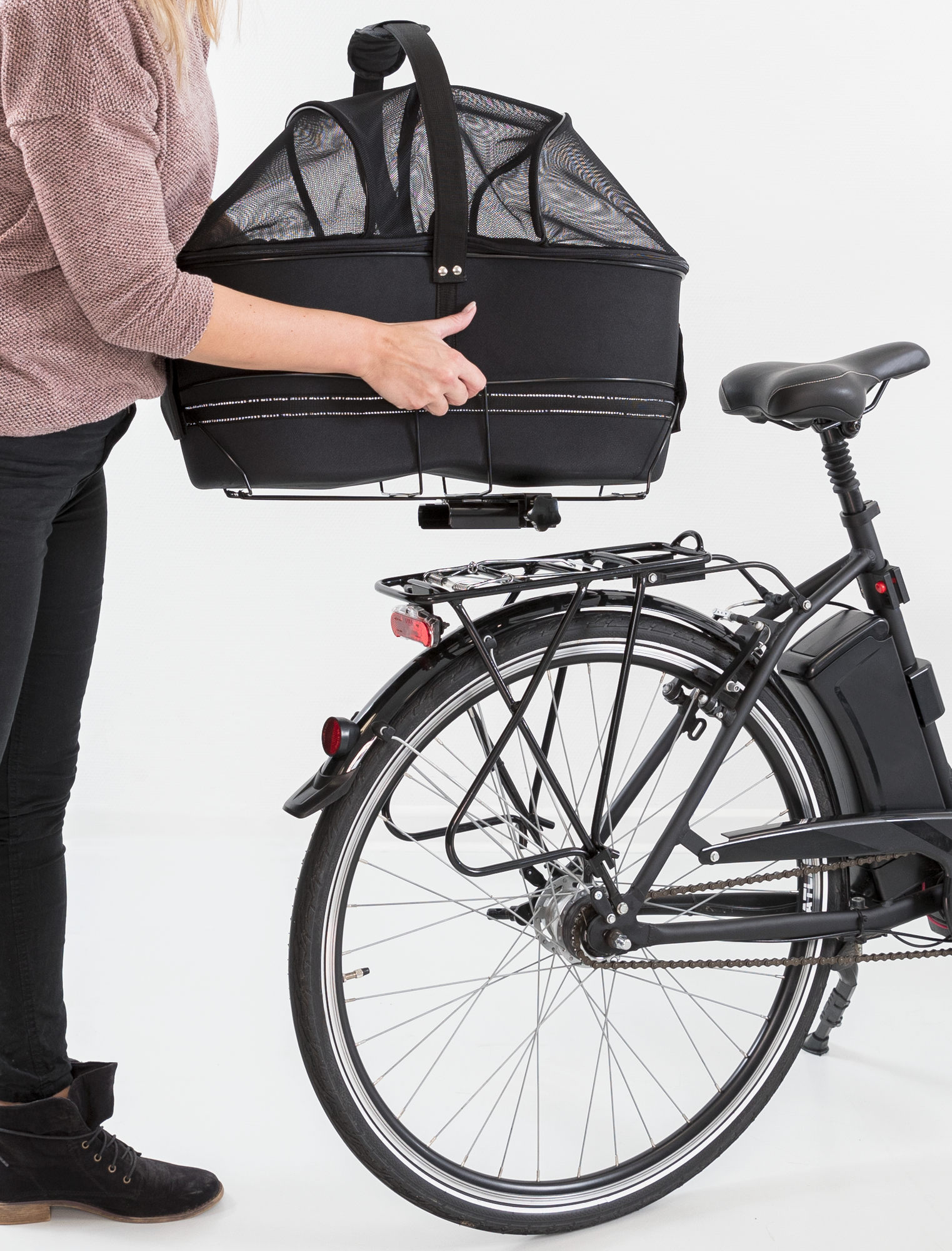 Trixie Panier Vélo Porte-bagages, Gris à Prix Carrefour
