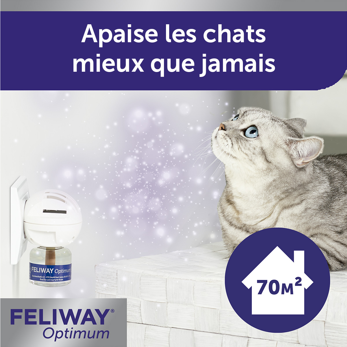 Feliway Optimum - Diffuseur + Recharge 30J pour le Stress du Chat