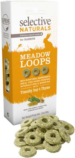 SELECTIVE NATURALS LAPIN Friandises Meadow Loops - 4 sachets de 80g